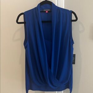 Vince Camuto Royal Blue Drape Blouse
